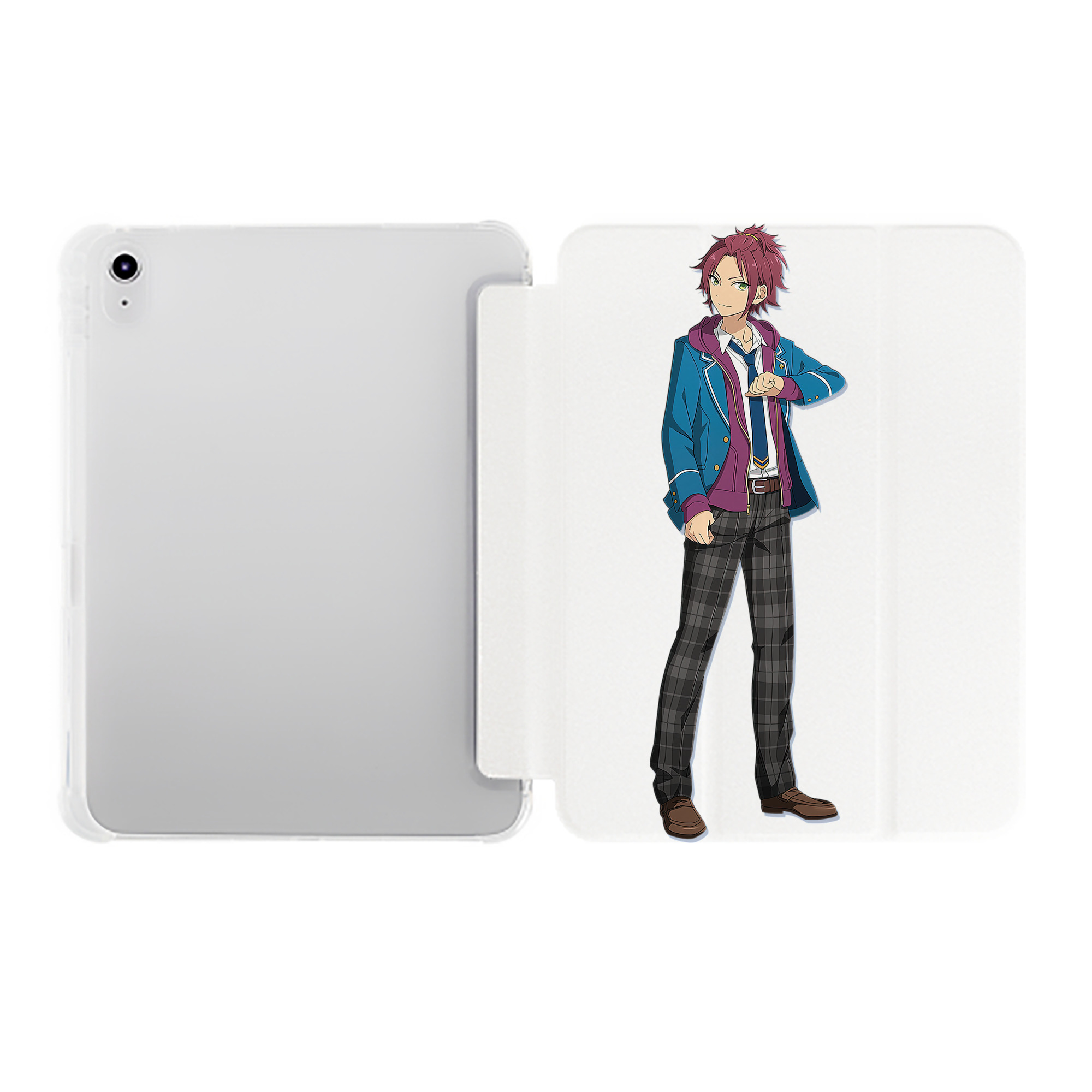 （画像用） あんさんぶるスターズ! Ensemble Stars IPad ケース ペン収納付き 三つ折りスタンド PUレザー×シリコン 対応機種9.5/10.5/10.9インチ